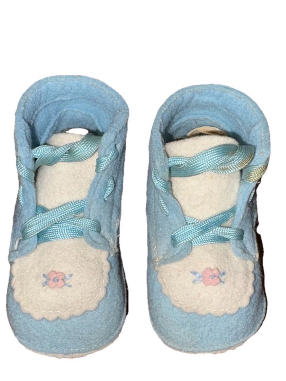 Soft Blue Floral Baby Shoes - Plush Comfort